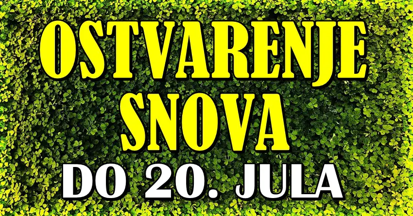 Ovo su 5 znakova koje do 20. jula čeka ostvarenje snova! Ovo su 5 znakova koje do 20. jula čeka ostvarenje snova!